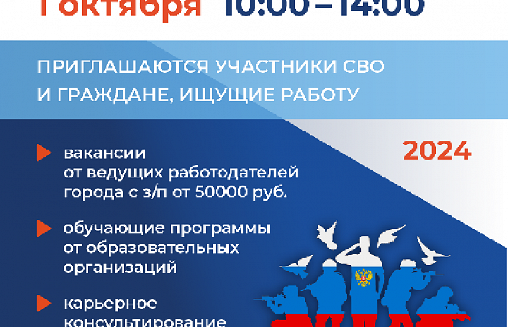 Городская ярмарка трудоустройства 1 октября 2024 года.